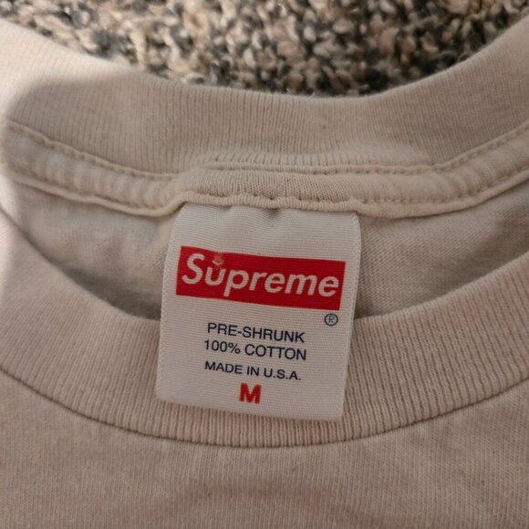 Supreme Crest Logo T-Shirt Natural White M - Picture 2 of 4